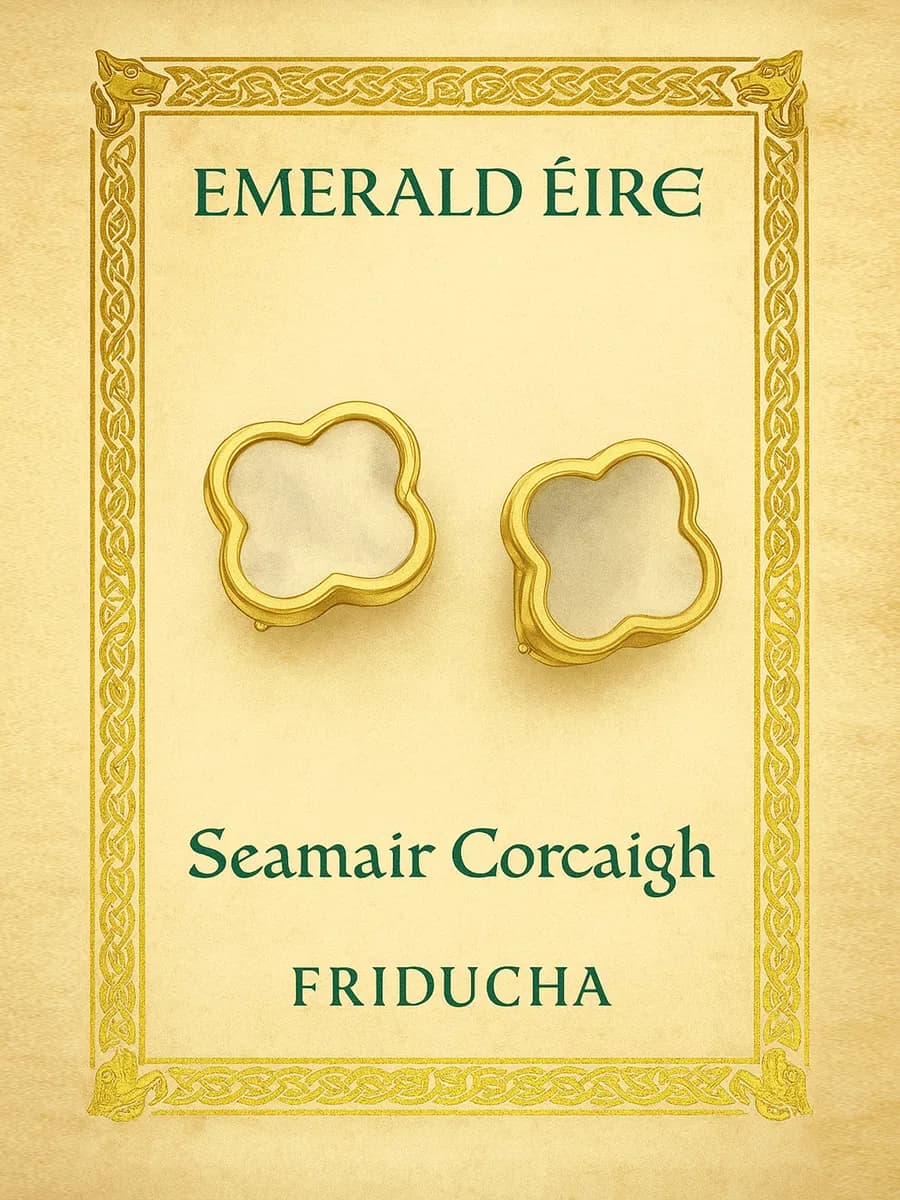 Серьги «Клевер Corcaigh» с перламутром, позолота