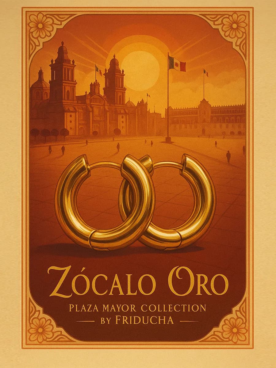 Серьги-конго Zócalo Oro 20 мм, позолота