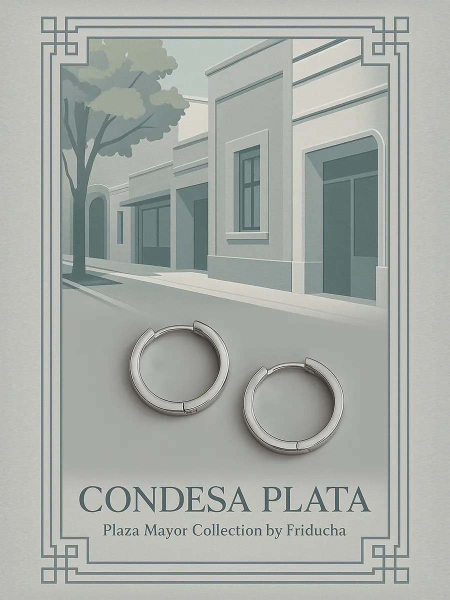 Серьги-конго Condesa Plata 20 мм, родий