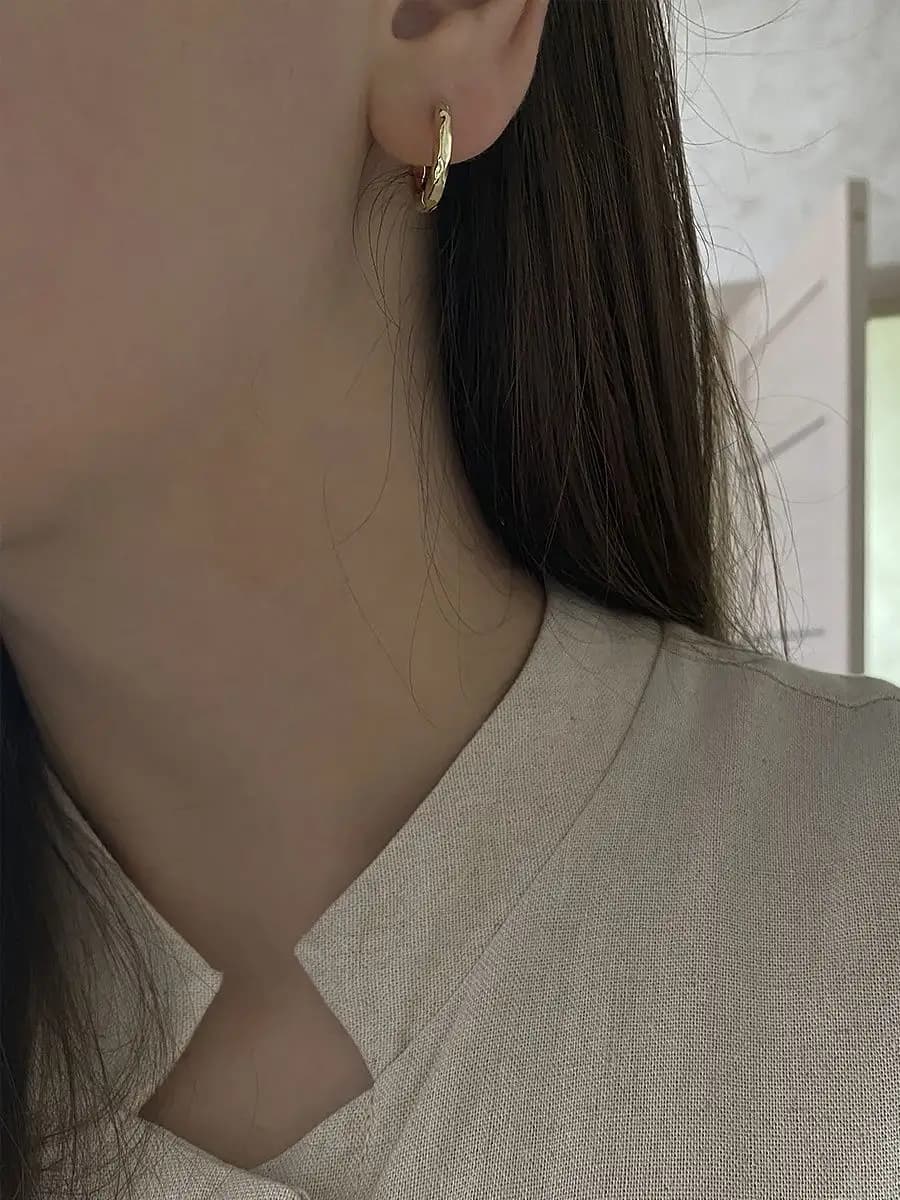 Серьги-конго 17 мм, гладкие, золотистые