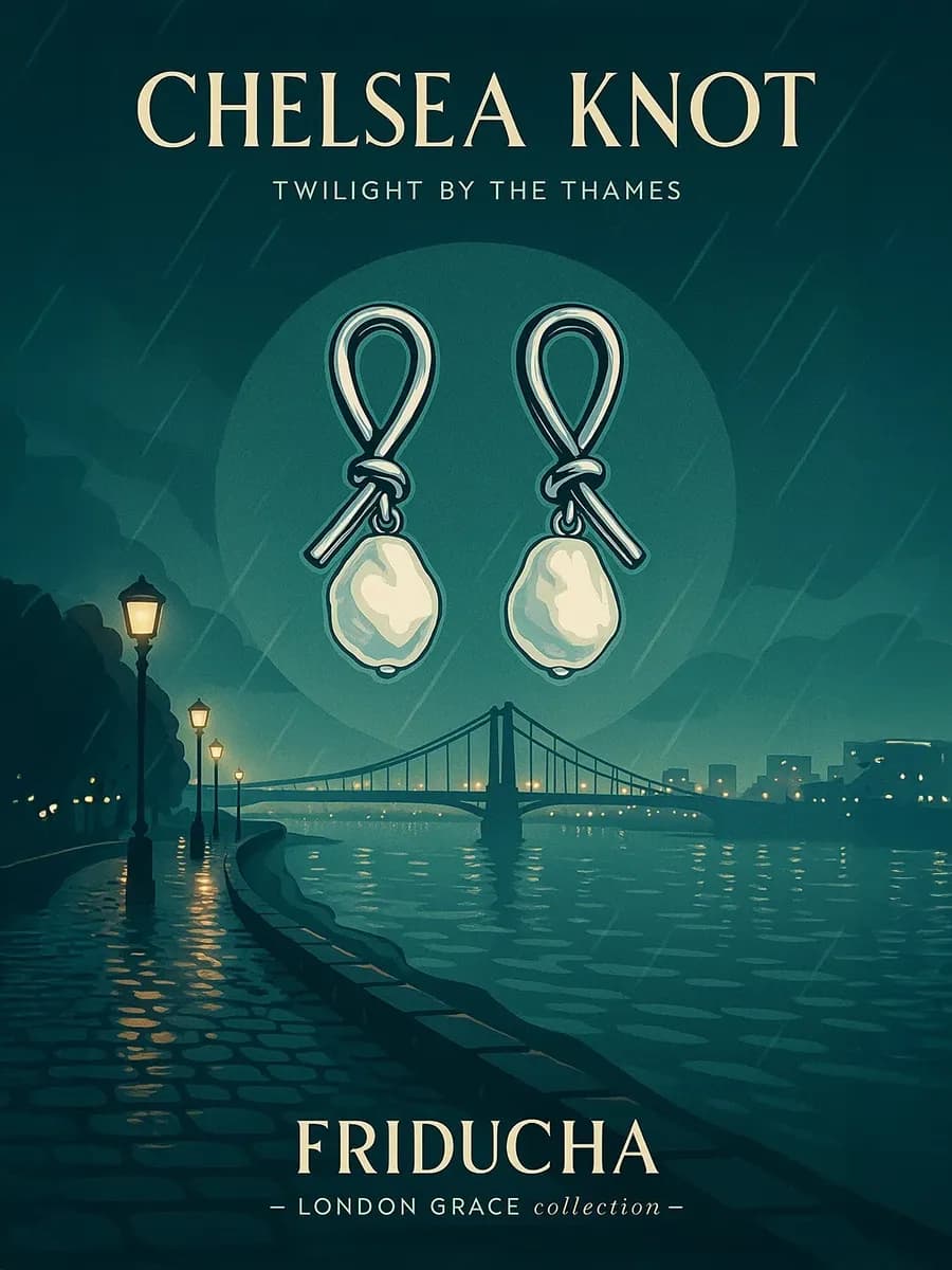 Серьги Chelsea Knot с жемчугом, мятая фактура
