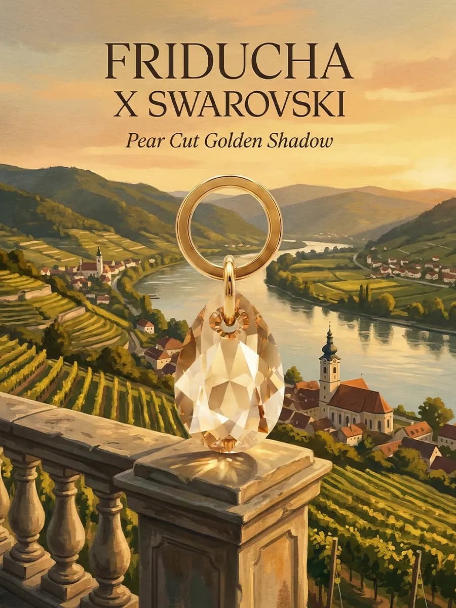 Подвеска Pear Cut Golden Shadow Swarovski, позолота