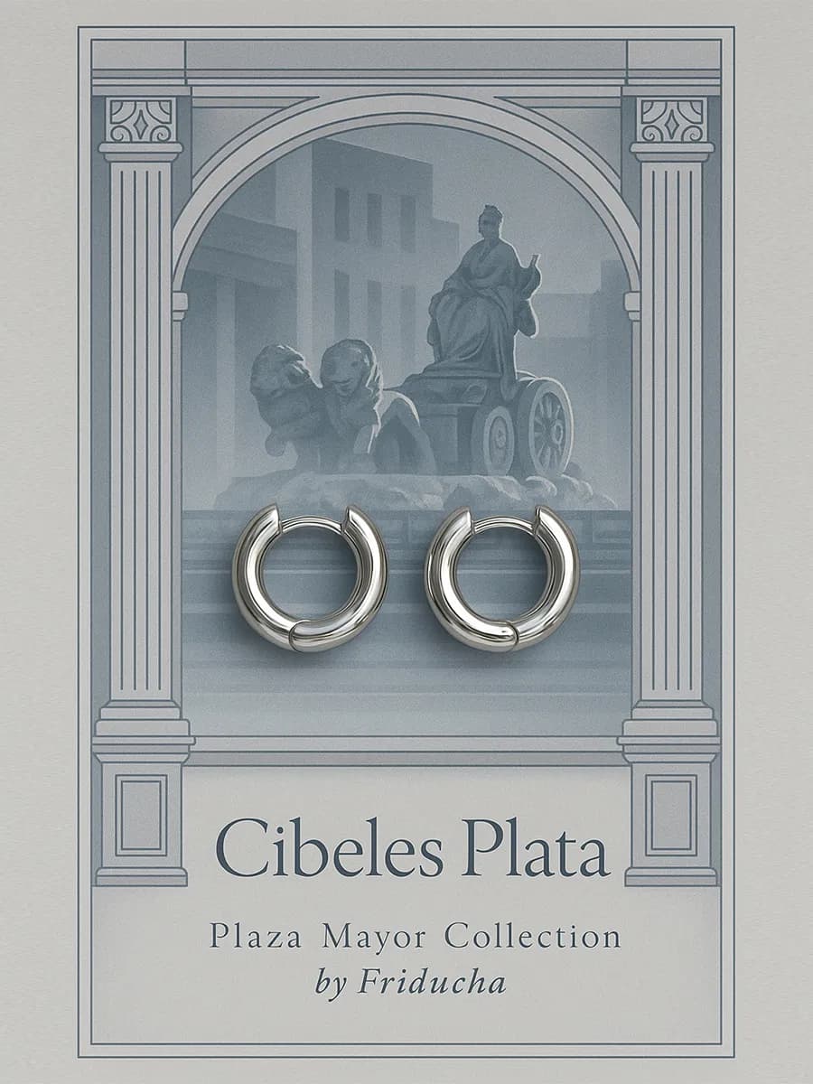 Серьги-конго Cibeles Plata 18 мм, родий