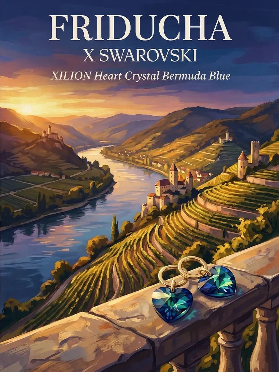 Подвески Atlântico, сердца Swarovski, позолота, 2 шт