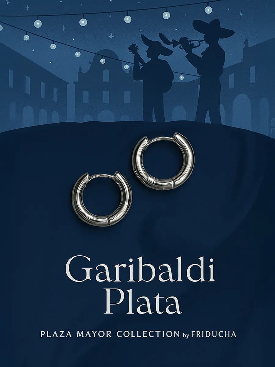 Серьги-конго Garibaldi Plata 17 мм, родий
