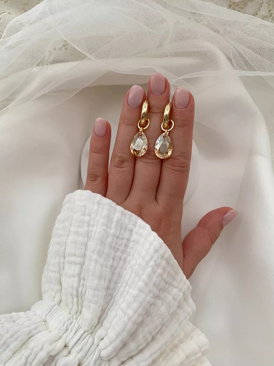 Подвески Swarovski, оттенок шампань, 2 шт