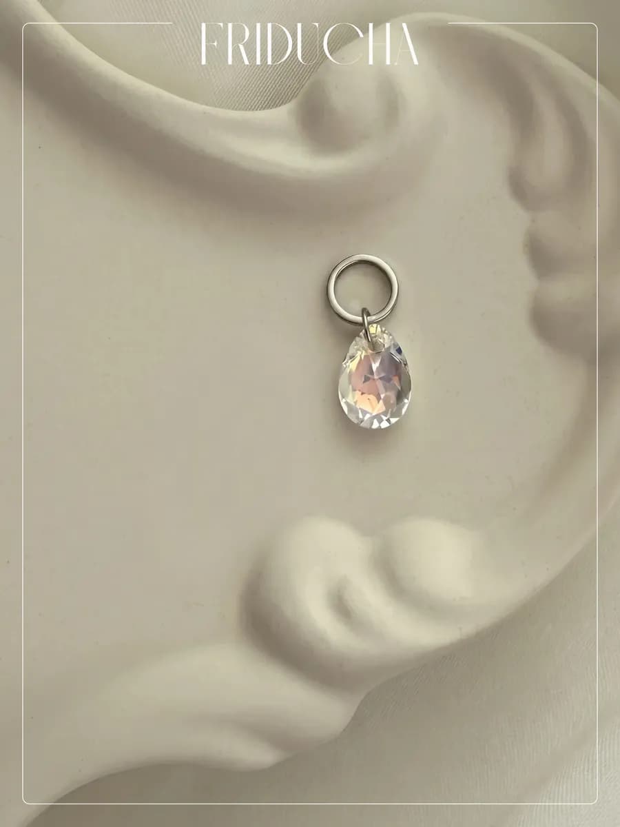 Подвеска Clara Luz Swarovski, Crystal AB, родий