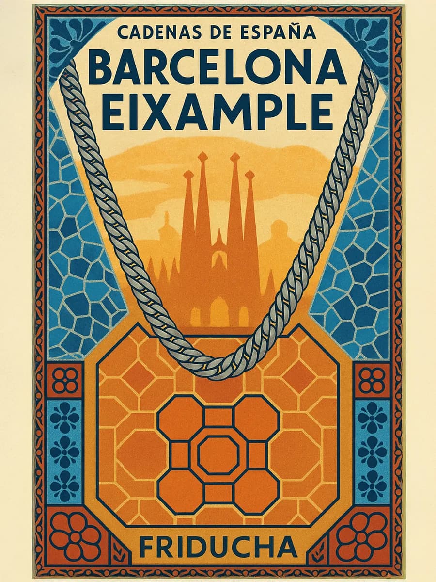 Цепочка BARCELONA EIXAMPLE, панцирная, родий