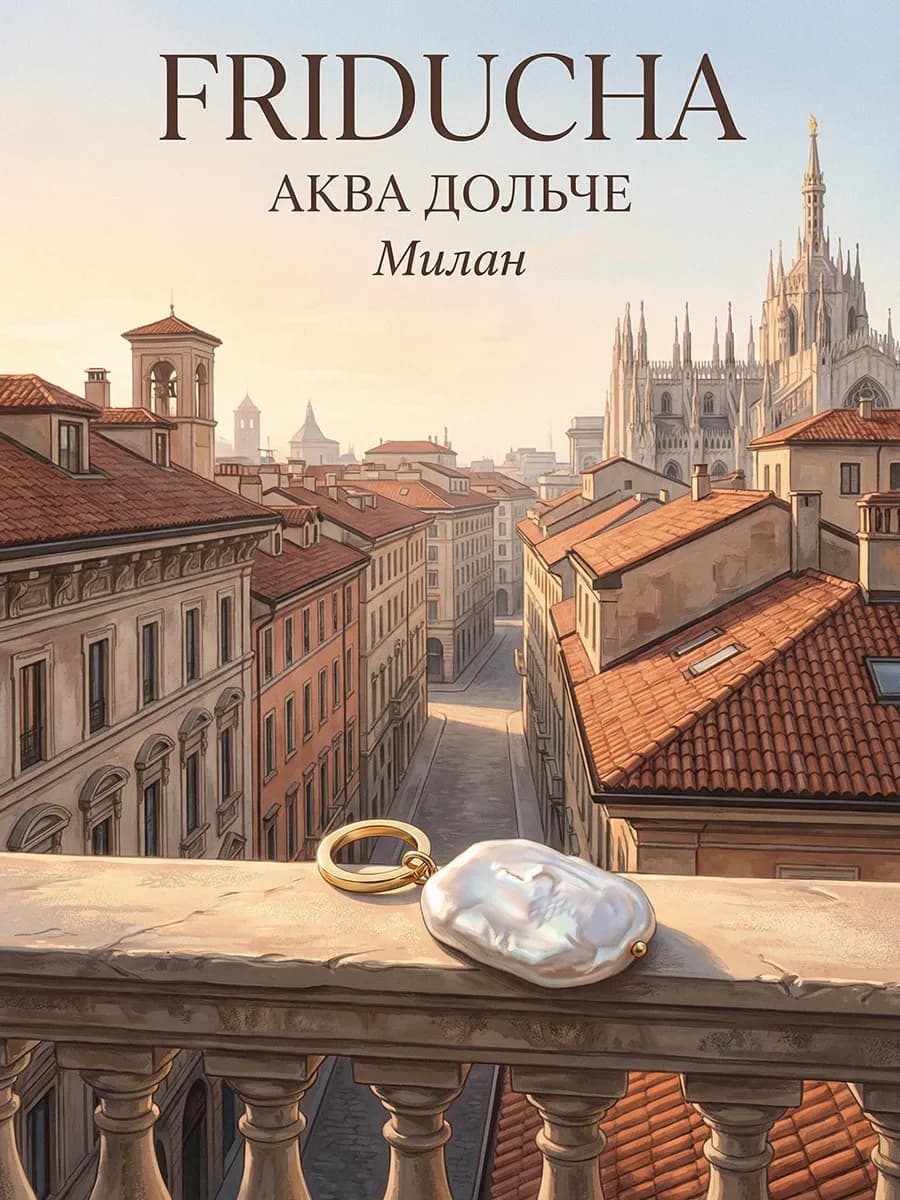 Подвеска «Милан», жемчуг 15×20, позолота