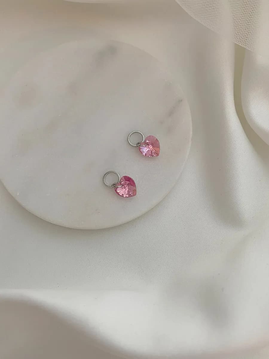 Подвеска Alba Swarovski, розовый кристалл, родий