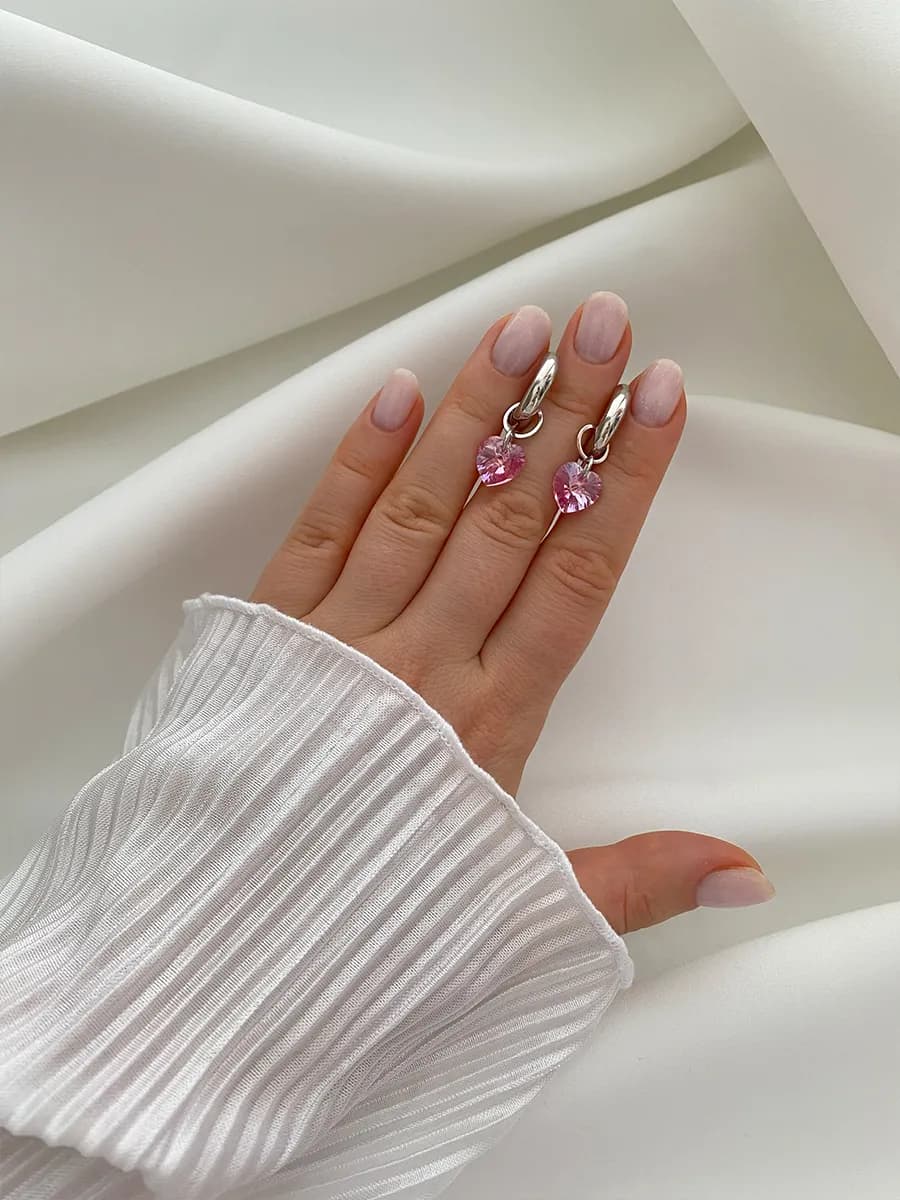 Подвеска Alba Swarovski, розовый кристалл, родий