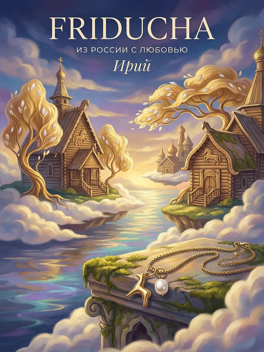Комплект «Ирий», лошадка и жемчуг, позолота