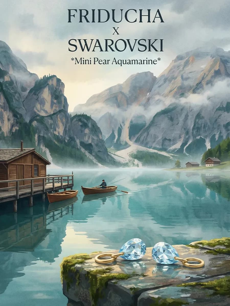 Подвески Aguamarina Luz Swarovski, позолота, 2 шт