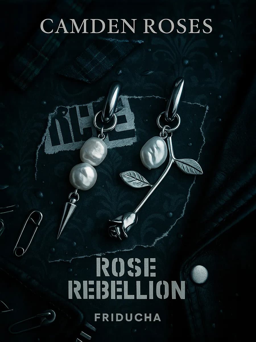 Серьги-конго Rose Rebellion 18 мм, родий