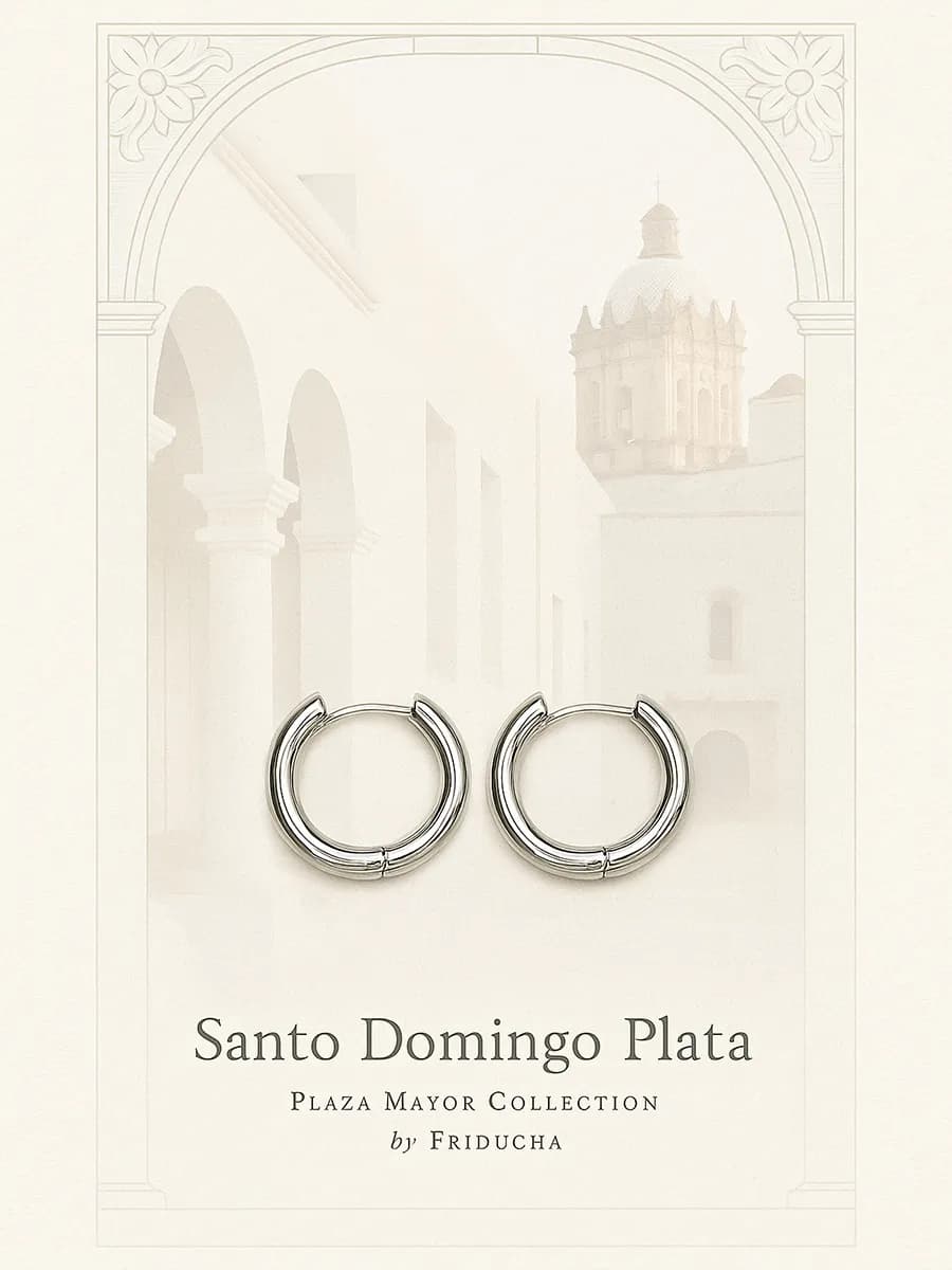 Серьги-конго Santo Domingo Plata 19 мм, родий