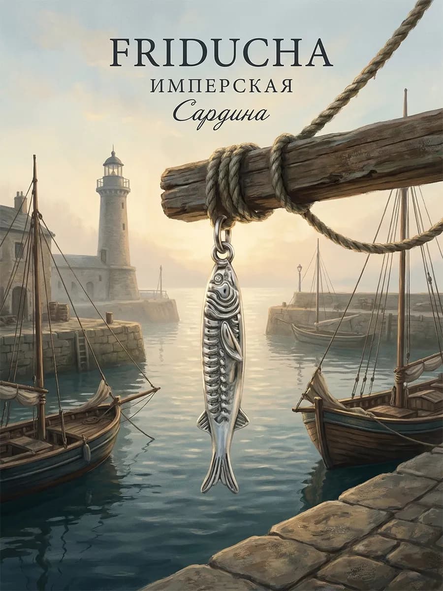 Подвеска-рыбка «Сардина», родий