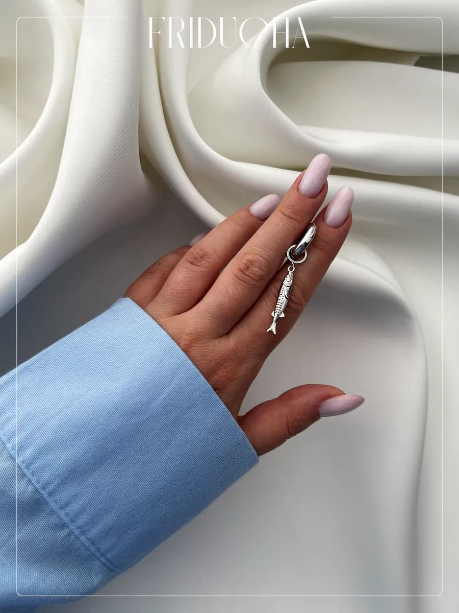 Подвеска-рыбка «Сардина», родий