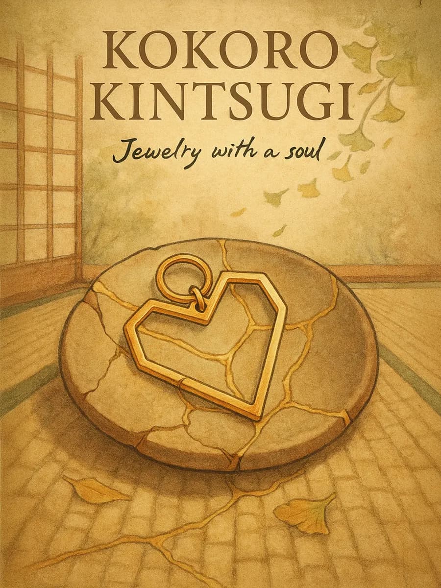 Подвеска-сердце Kokoro KINTSUGI, позолота