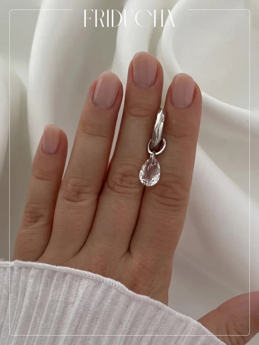 Подвеска Clara Hielo Swarovski, прозрачная, родий