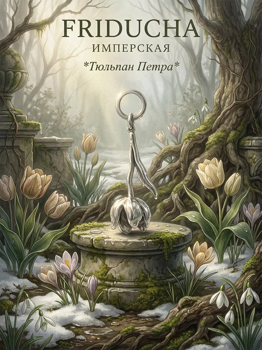 Подвеска «Тюльпан Петра», родий