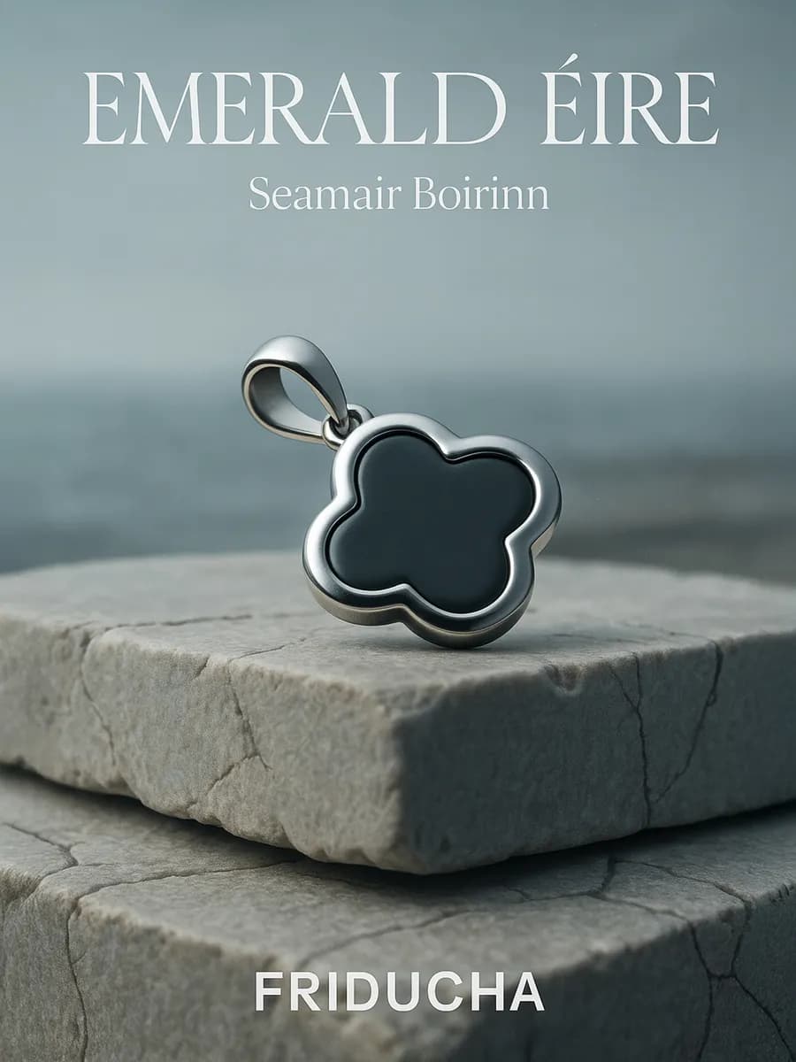 Подвеска Boirinn, клевер с керамикой, родий