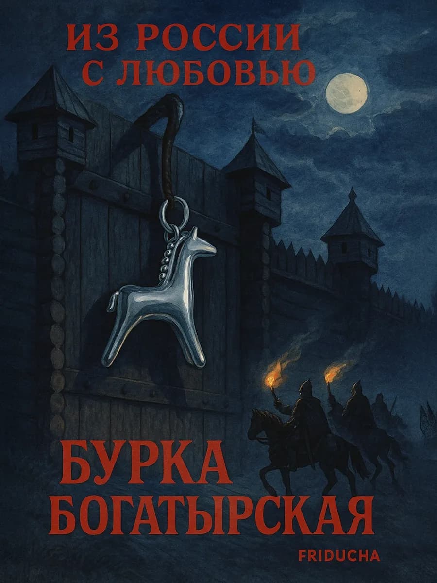 Подвеска «Бурка Богатырская», лошадка, родий