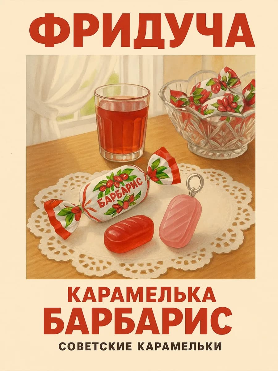 Подвеска-карамелька «Барбарис», розовая, родий