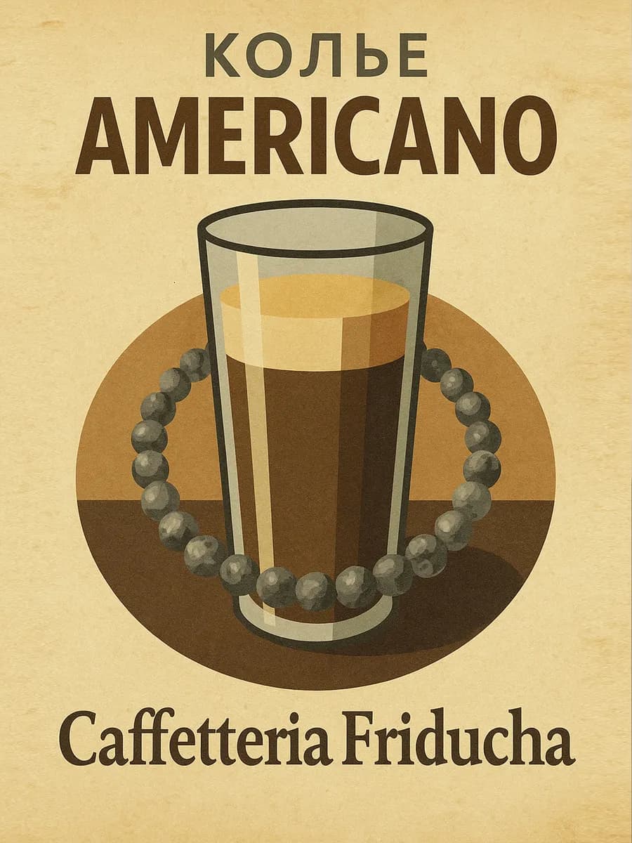 Колье Americano из серых каменных бусин