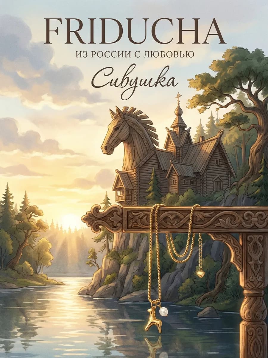 Комплект «Сивушка», лошадка и жемчуг, позолота