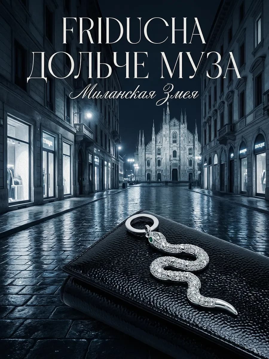 Подвеска «Миланская змея», кристаллы, родий
