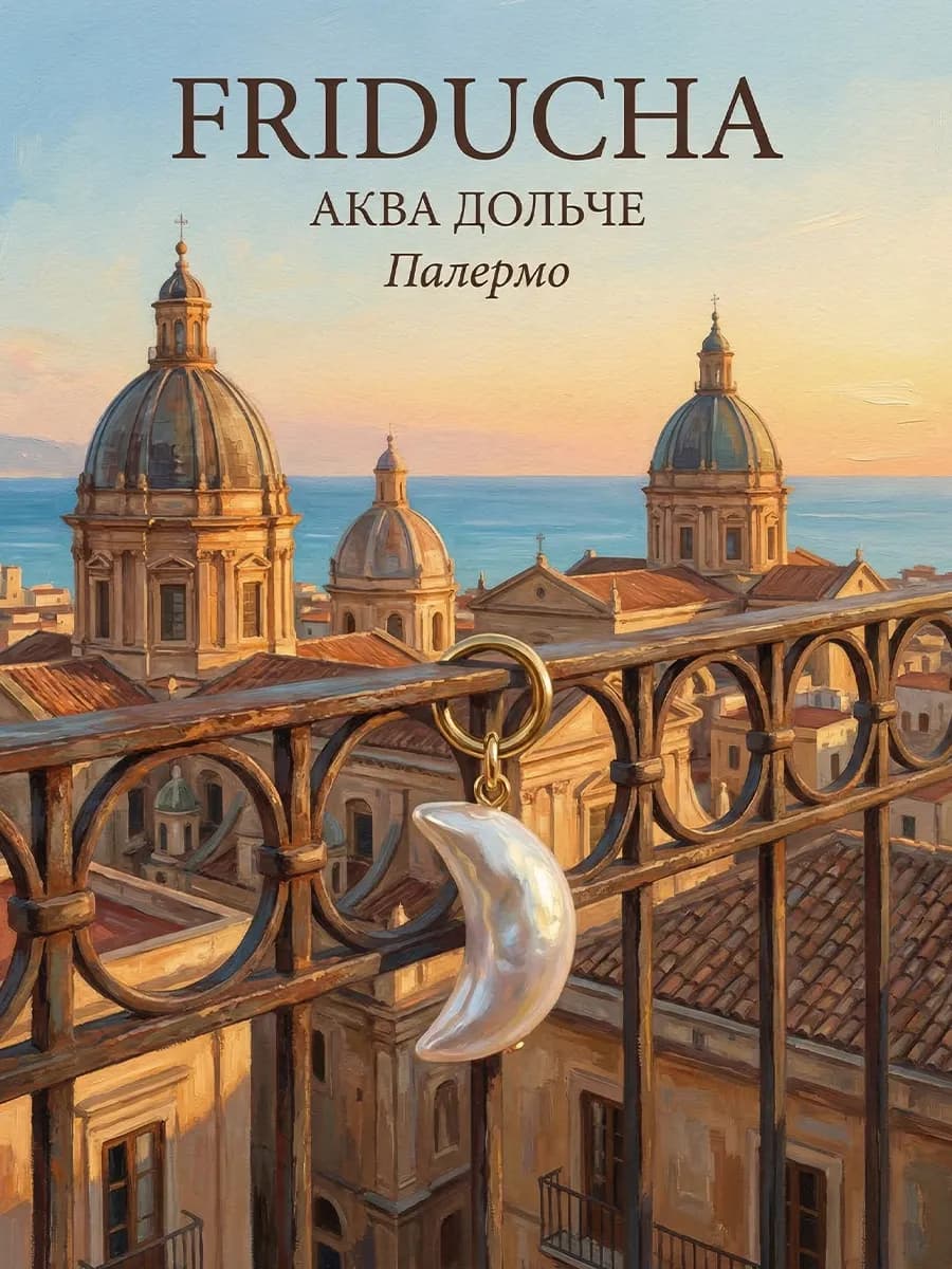 Подвеска «Палермо» с жемчугом, позолота