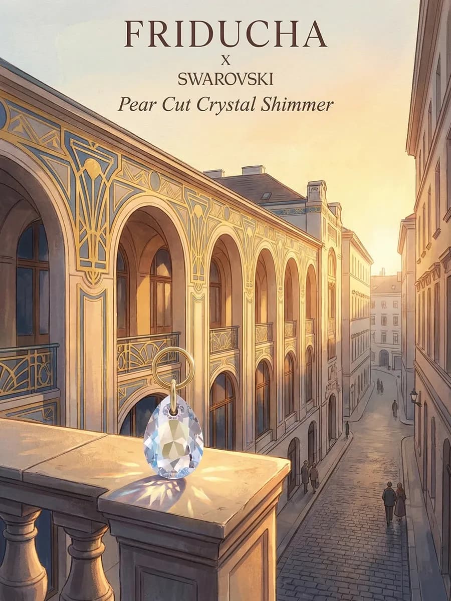 Подвеска Pear Cut Crystal Shimmer 11,5 мм, позолота