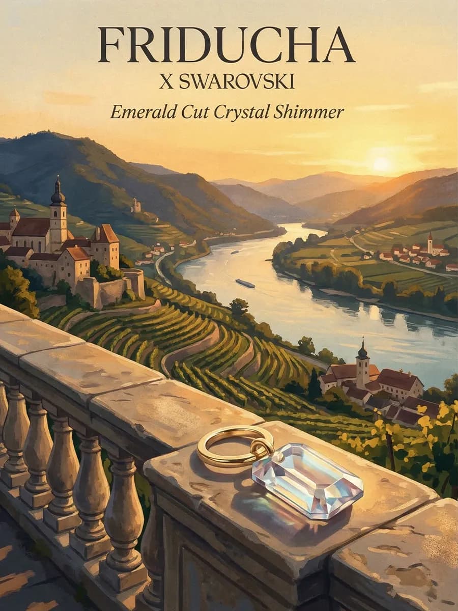 Подвеска Emerald Cut Crystal Shimmer 11,5 мм, позолота