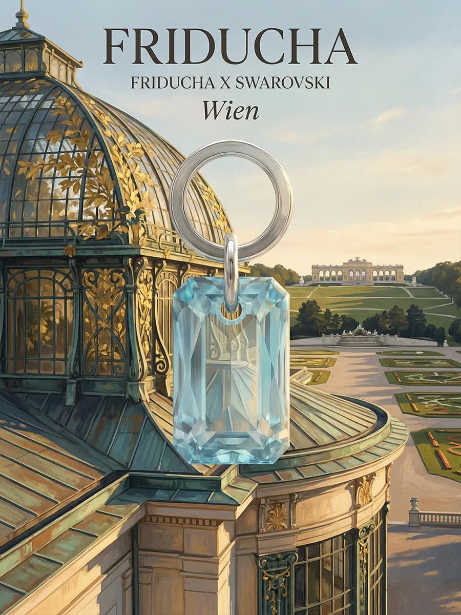 Подвеска Emerald Cut Aquamarine Swarovski, родий