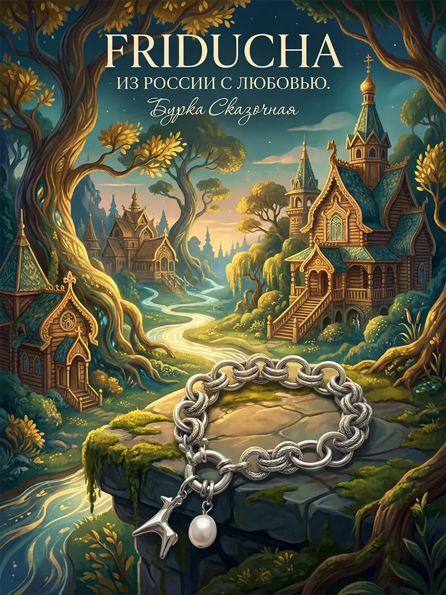 Браслет «Бурка Сказочная», родий