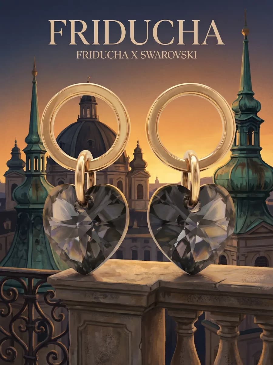 Подвески XILION Heart Silver Night Swarovski, 2 шт