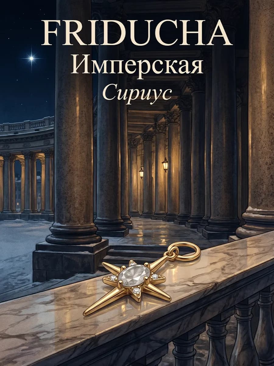 Подвеска «Сириус», кристалл, позолота