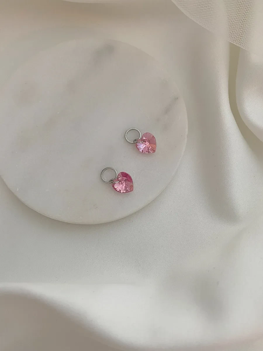 Подвеска Alba Swarovski, розовый кристалл, родий