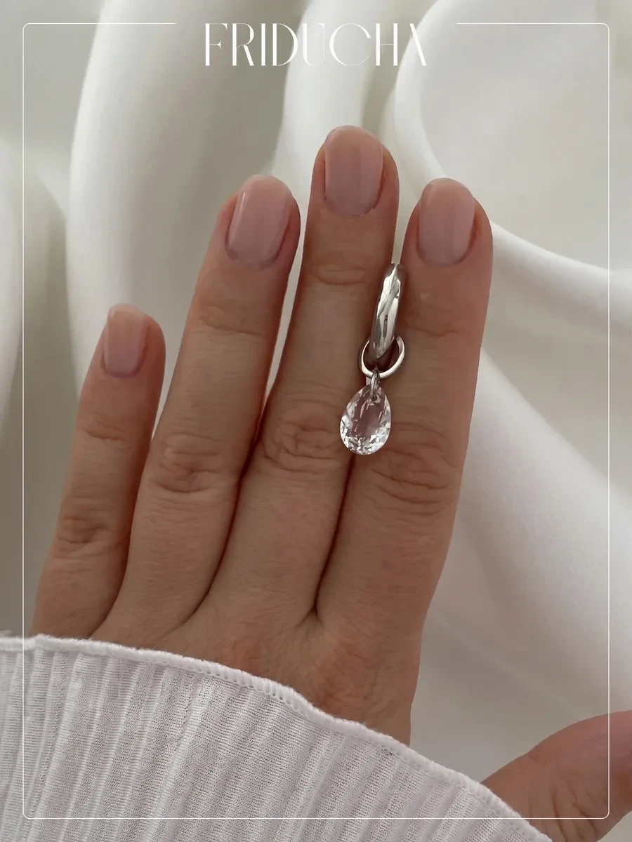 Подвеска Clara Hielo Swarovski, прозрачная, родий