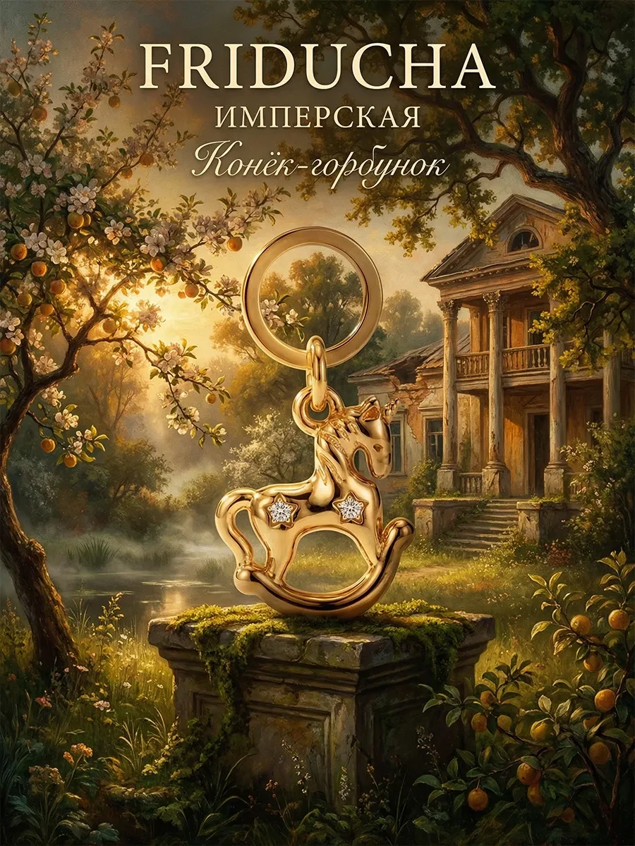 Подвеска «Конёк-Горбунок 2», лошадка, позолота