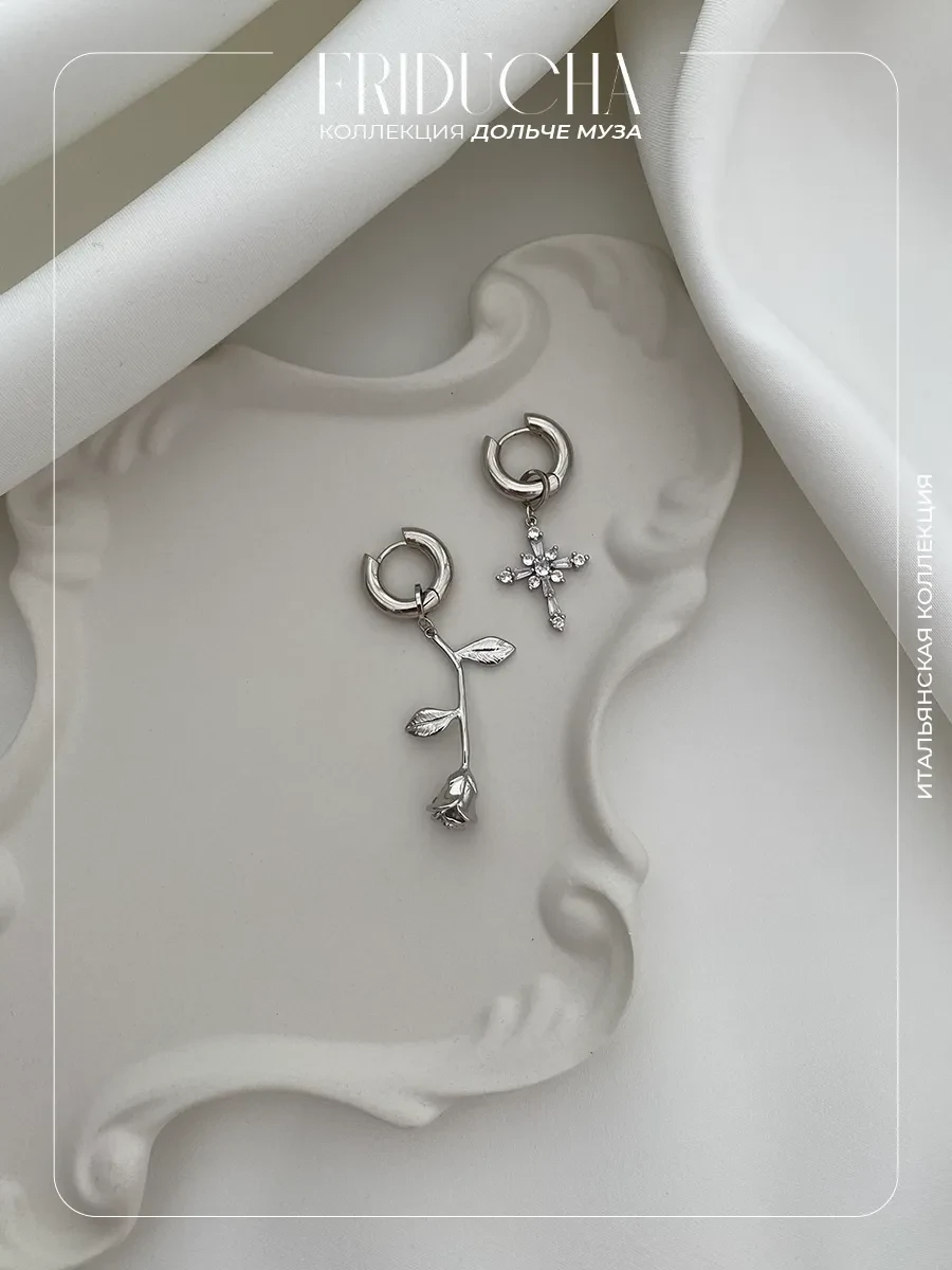 Подвеска «Огни Рима», крест Swarovski, родий