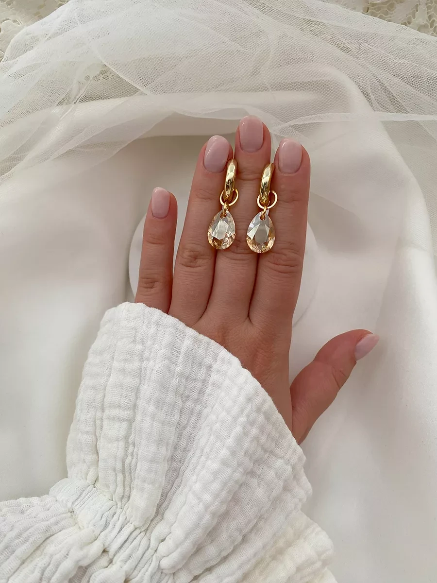Подвески Swarovski, оттенок шампань, 2 шт