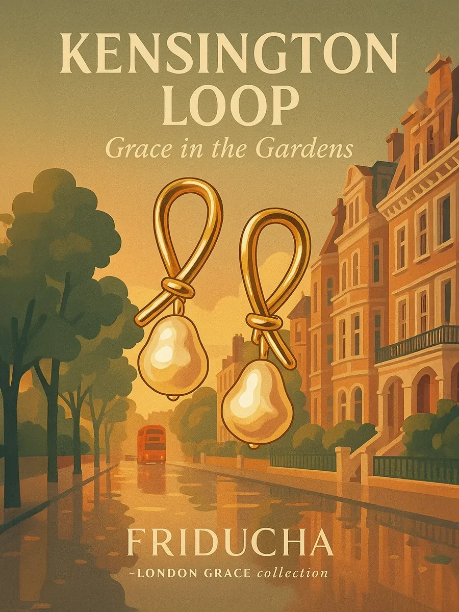 Серьги Kensington Loop с жемчугом, позолота