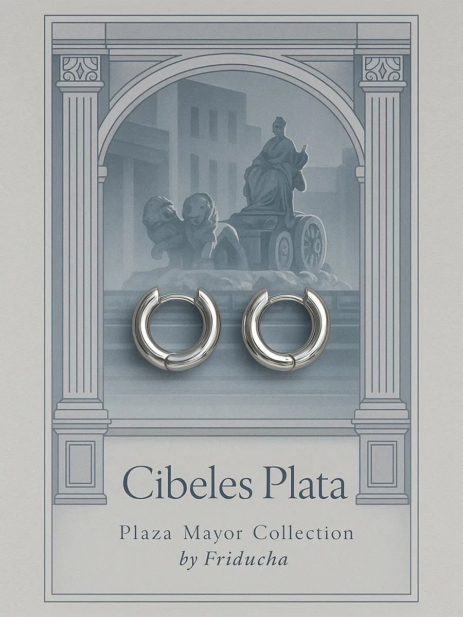 Серьги-конго Cibeles Plata 18 мм, родий