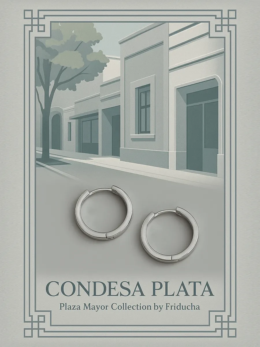 Серьги-конго Condesa Plata 20 мм, родий