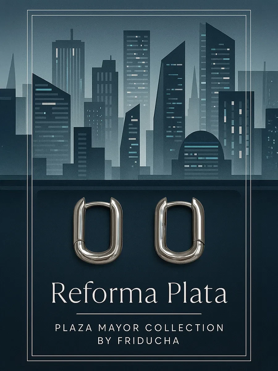 Серьги-конго Reforma Plata, родий