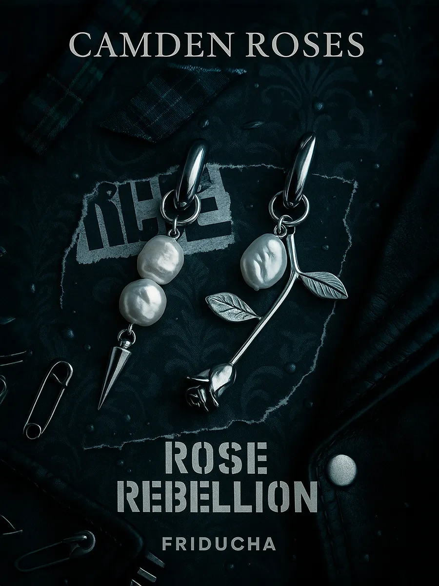 Серьги-конго Rose Rebellion 18 мм, родий