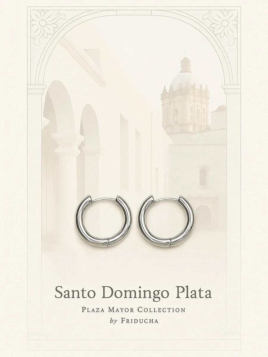 Серьги-конго Santo Domingo Plata 19 мм, родий