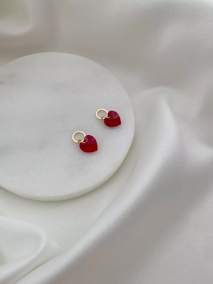Подвески алый кристалл Swarovski и барочная жемчужина, фото 2