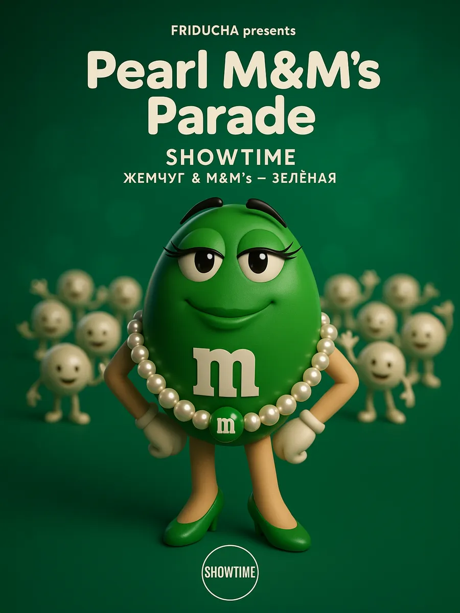 Колье чокер SHOWTIME • Жемчуг & M&M’s — Зеленая на шею, фото 11